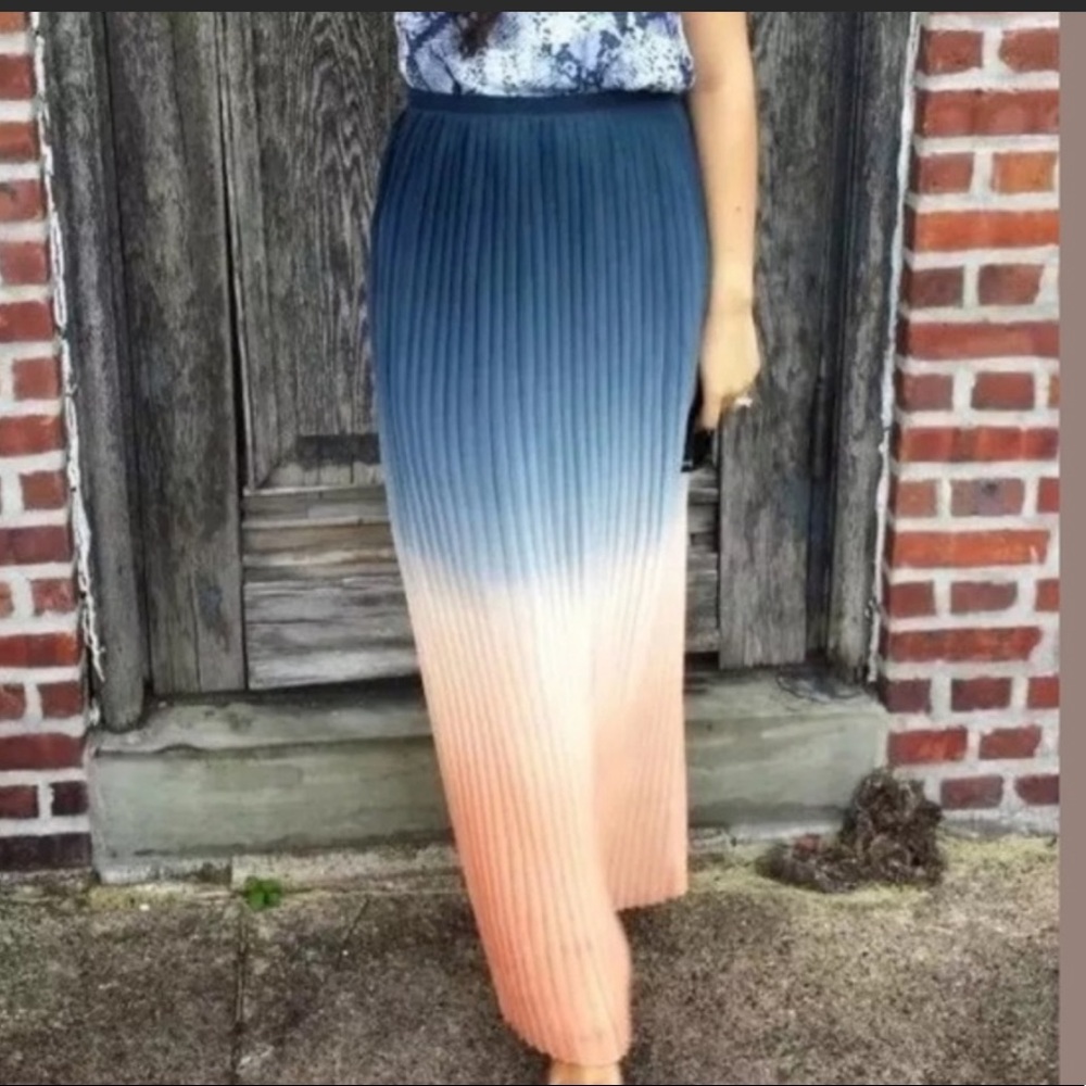Ombré Pleated Maxi Skirt // Cynthia Rowley